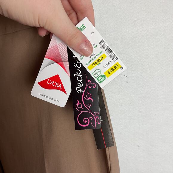 Peck and Peck Womens Eva Cropped High Waisted Stretch Pant 14 Brown NWT - Picture 6 of 16